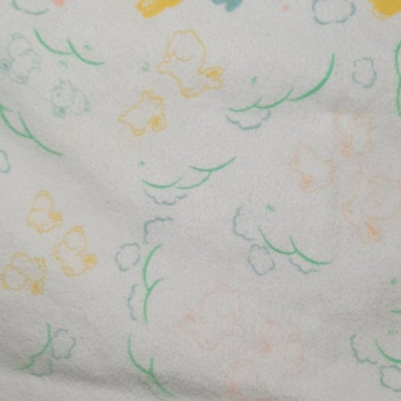 Vintage Riegel Pastel Bunny Flannel Baby Receiving Lovey Blanket 30" X 37" - Picture 4 of 7